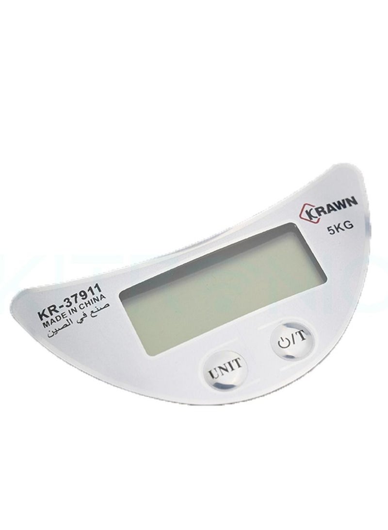 كراون كرون. ميزان رقمي 5 كيلو ابيض مع شاشة رقمية ، حجم صغير ، مسطح ، سهل الاستخدام ، يوفر قياسات دقيقة للمنتخبات من الصورة النموذجية - Image 5