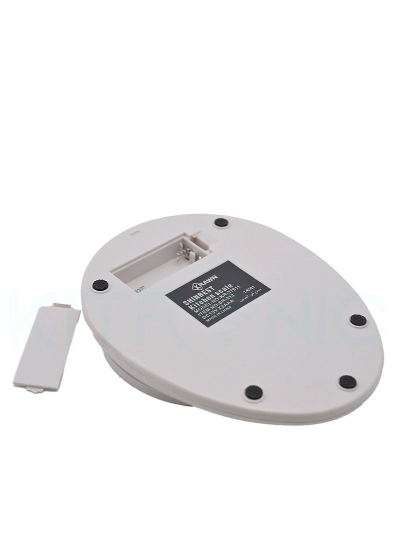 كراون كرون. ميزان رقمي 5 كيلو ابيض مع شاشة رقمية ، حجم صغير ، مسطح ، سهل الاستخدام ، يوفر قياسات دقيقة للمنتخبات من الصورة النموذجية - Image 4