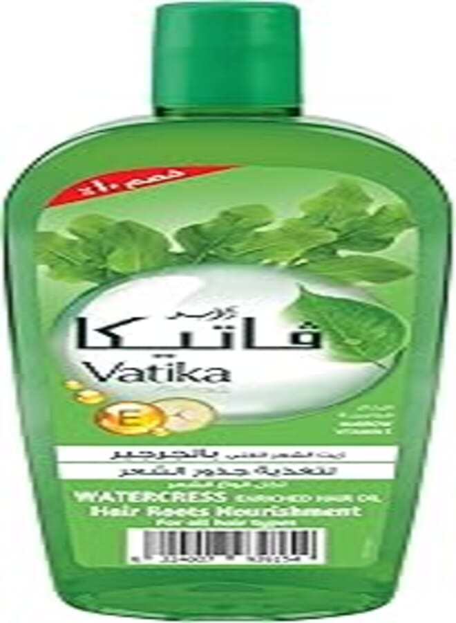 Vatika Naturals Watercress Enriched Hair Oil 90 ml | Marrow & Vitamin E | Hair Roots Nourishment for all Hair Types