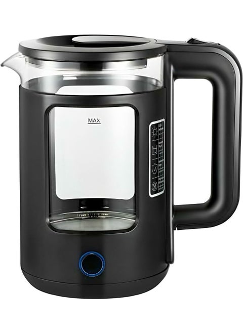 New Golden Creat Electric Kettle 2L Glass Tea Kettle 1500W Fast Boil Water Boiler, Hot Water Heater with Auto Shut-Off, LED Light, Boil-Dry Protection, Cordless 360° Base, BPA-Free, Kettle for Home Office Use – NGC-133 (Black)