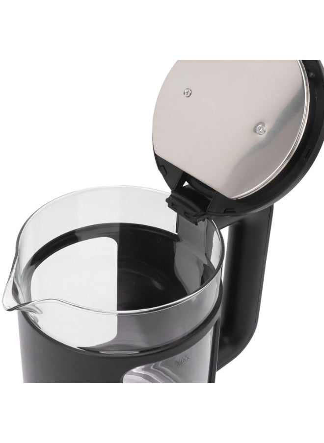 New Golden Creat Electric Kettle 2L Glass Tea Kettle 1500W Fast Boil Water Boiler, Hot Water Heater with Auto Shut-Off, LED Light, Boil-Dry Protection, Cordless 360° Base, BPA-Free, Kettle for Home Office Use – NGC-133 (Black)