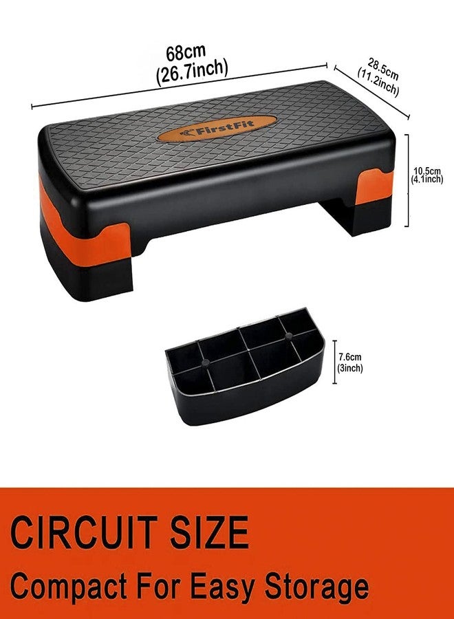 مقعد تمارين الخطوات الهوائية من FirstFit، سطح تمرين مع ارتفاع قابل للتعديل - (68 سم × 28 سم × 10 سم / 15 سم، أحمر وأسود) - Image 4