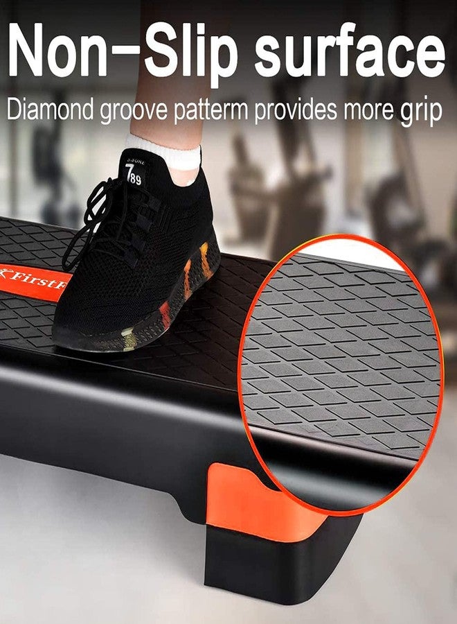 مقعد تمارين الخطوات الهوائية من FirstFit، سطح تمرين مع ارتفاع قابل للتعديل - (68 سم × 28 سم × 10 سم / 15 سم، أحمر وأسود) - Image 5