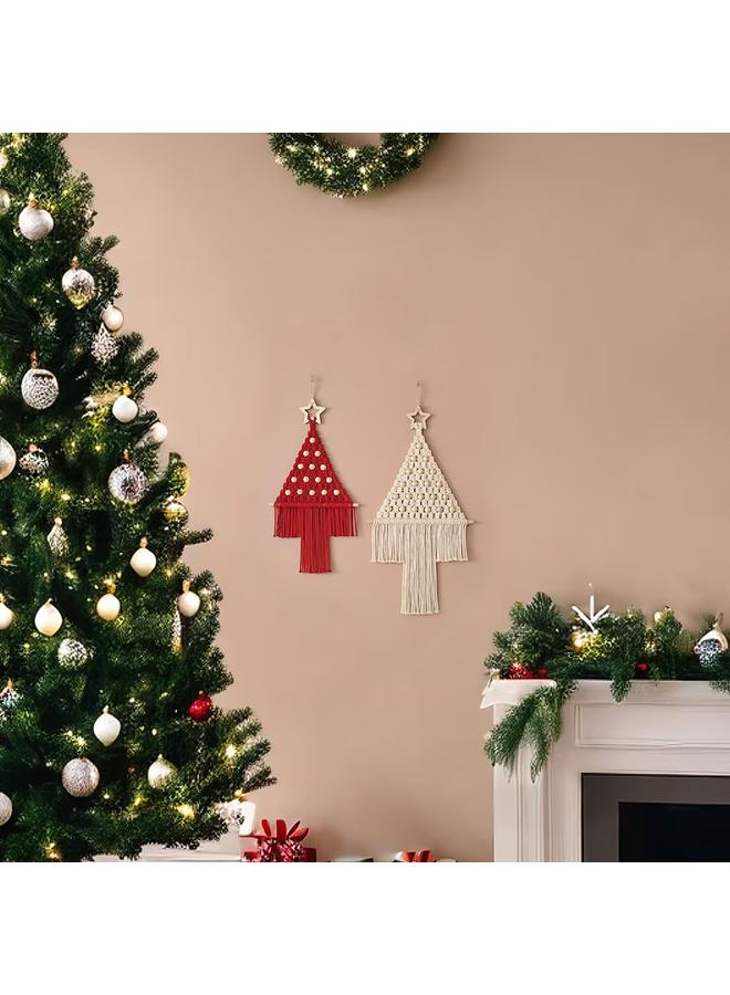 Bluejw New Christmas Decoration Handmade Woven Tapestries Christmas Tree Pendant Handmade DIY Woven Christmas Tree Material Bag  - Image 3