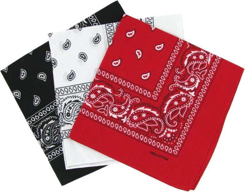 Boolavard 1s, 6s, 9s or 12 Pack Cowboy Bandanas Bandana with Original Paisley Pattern - Image 1