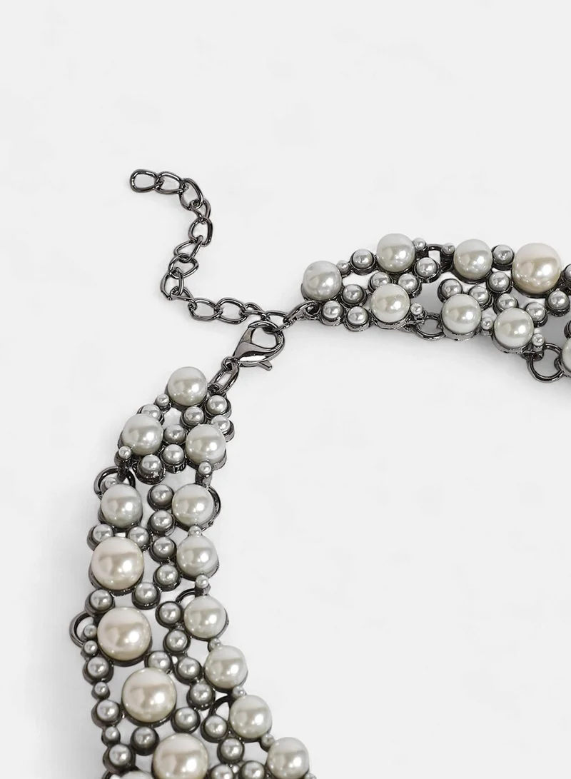 سوهي Pearls Collar Statement Artificial Necklace Jewellery