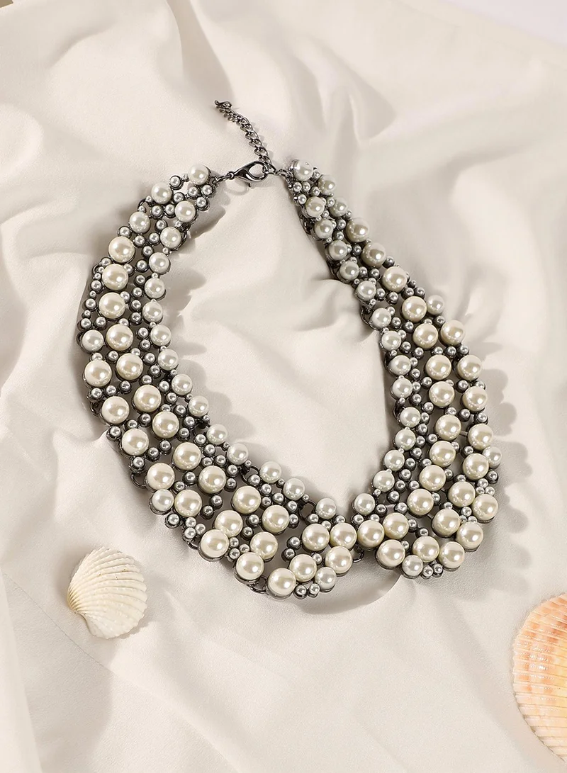 سوهي Pearls Collar Statement Artificial Necklace Jewellery