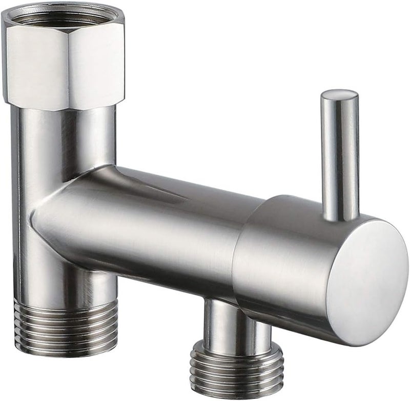 sumerain Bidet Sprayer for Toilet,Pressure Adjust Bidet Wand, Double Shut-Off Brass Valve Brushed Nickel - Image 5