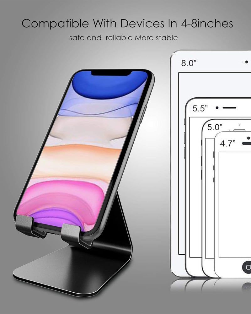 CreaDream Cell Phone Stand, Cradle, Holder, Aluminum Desktop Stand Compatible with Switch, All Smart Phone, iPhone 11 Pro Xs Max Xr X Se 8 7 6 6s Plus SE 5 5s-Black - Image 4