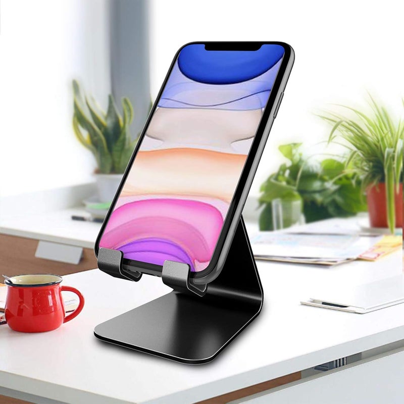 CreaDream Cell Phone Stand, Cradle, Holder, Aluminum Desktop Stand Compatible with Switch, All Smart Phone, iPhone 11 Pro Xs Max Xr X Se 8 7 6 6s Plus SE 5 5s-Black - Image 3