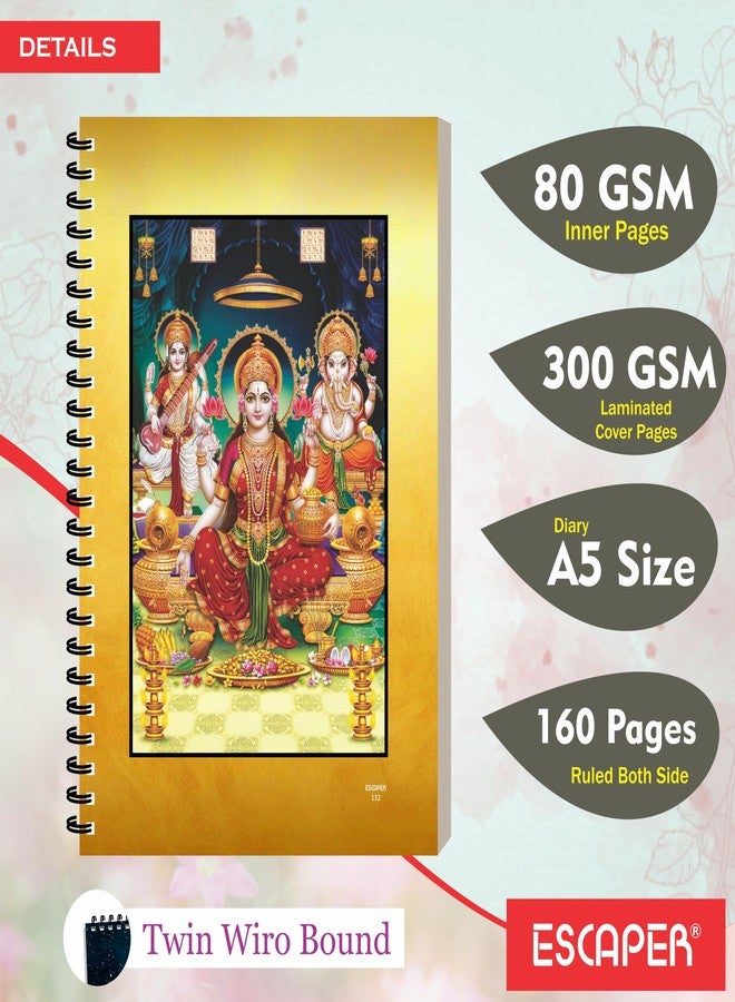 ESCAPER مفكرة إسكيبر ماتا جي، غلاف معدني مزدوج، مقاس A5، 160 صفحة مسطرة، مفكرة حلزونية أنيقة، دفتر ملاحظات للطلاب، كتابة سلسة، مثالية للاستخدام الشخصي والمكتبي، هدية (1، تصميم لاكشمي جي 2) - Image 2