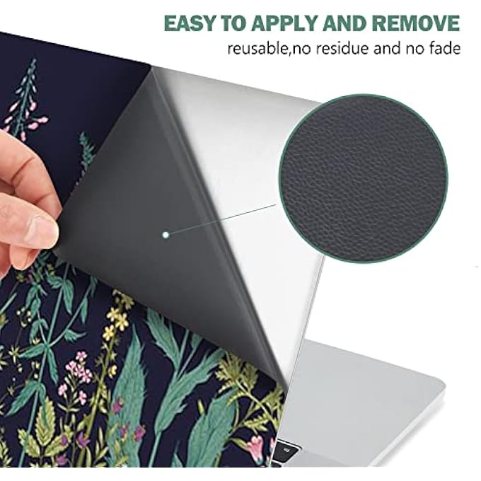 rayihni LAPTOP SKIN STICKER DECAL, 12 13 13.3 14 15 15.4 15.6 INCH LAPTOP ART DECAL PROTECTOR NOTEBOOK NETBOOK PC 15.6" UNIVERSAL VINYL COVER, FLOWERS PLANTS - Image 3
