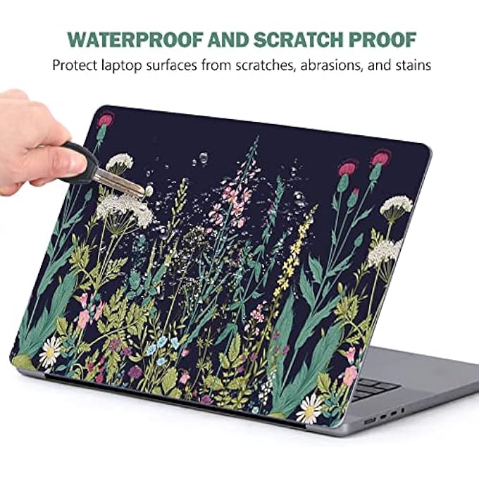 rayihni LAPTOP SKIN STICKER DECAL, 12 13 13.3 14 15 15.4 15.6 INCH LAPTOP ART DECAL PROTECTOR NOTEBOOK NETBOOK PC 15.6" UNIVERSAL VINYL COVER, FLOWERS PLANTS - Image 2