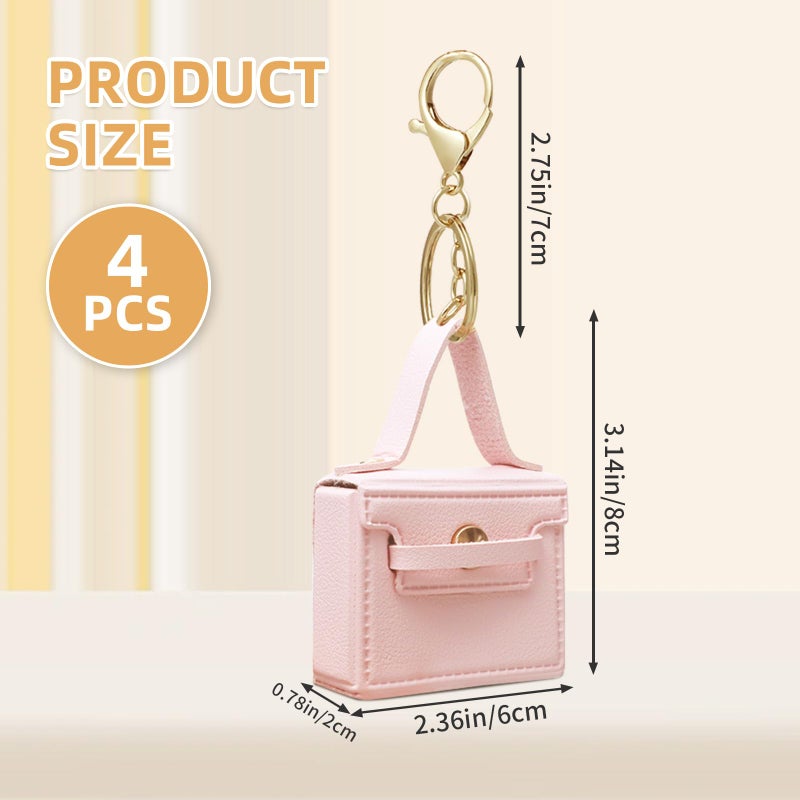 Gallipower 4 Pack Mini Bag Keychain, Mini Makeup Bag,Coin Purse Keychain,Keychains Pouch,Cute Back Pack,Key Pouch,Tiny Makeup Bag,Portable Travel Storage Bags for Women - Image 2
