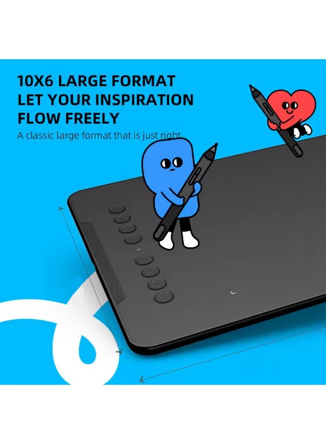 Ugee Drawing Tablet UGEE EX08 Graphic Drawing Tablet with 8192 Levels Pressure Battery free Stylus Tablet for Windows Mac - Image 5