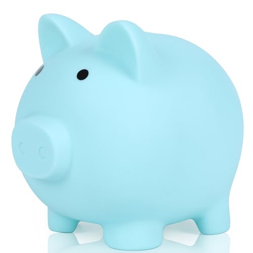 HW Mini Piggy Bank Plastic Coin Bank Unbreakable Money Banks Cute Piggy Banks Best Birthday Gifts Home DecorationBlue - Image 1