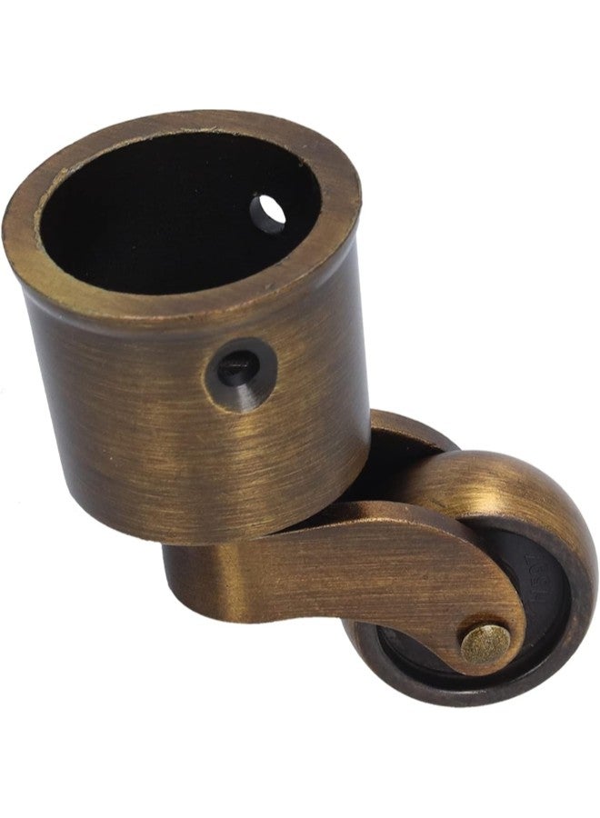 klarako Round Cup Caster Zinc Alloy Vintage Matt Exquisite Sturdy Durable Stable Silent Wheel 360° Dia Swivel Furniture Foot Wheel