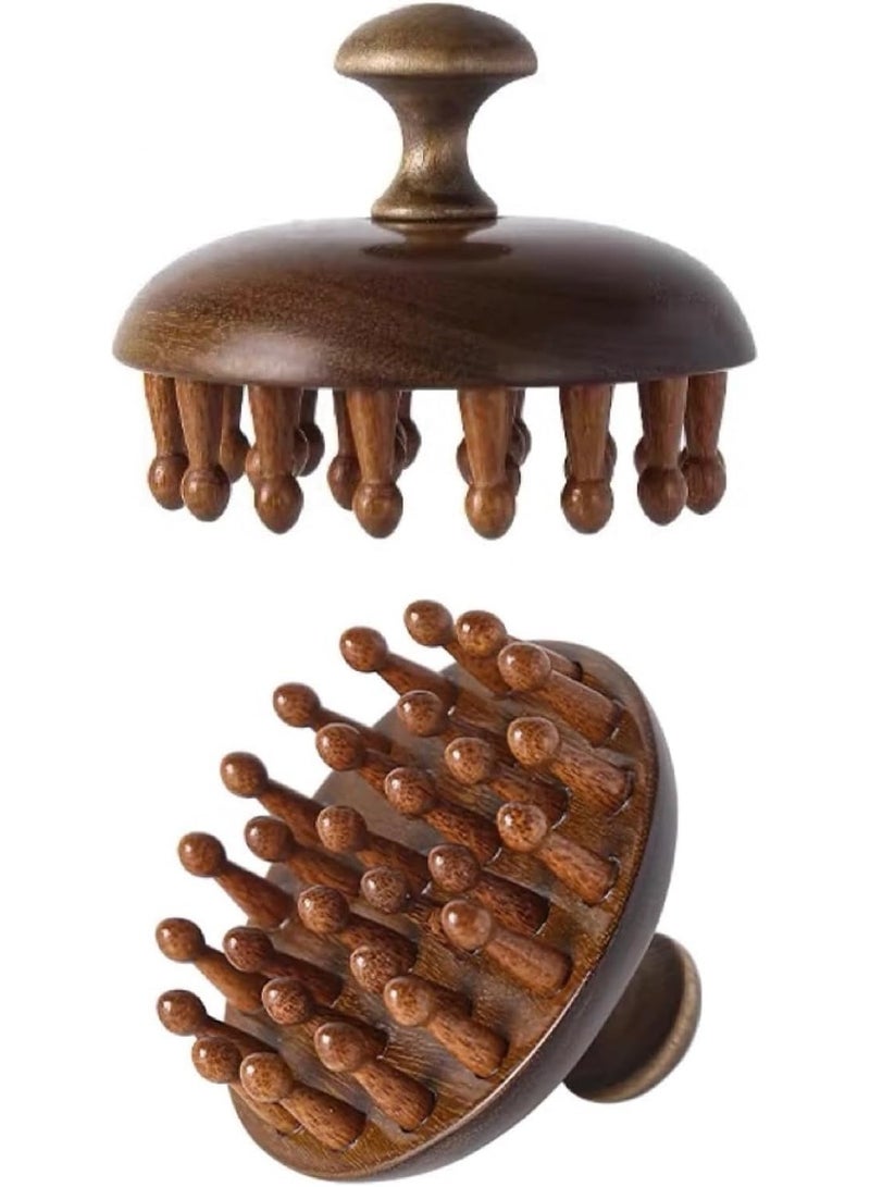 Flavoma Natural Wood Tooth Hair and Scalp Massager Comb | 28 Teeth Massage Comb | Stress Relief & Detox Shampoo Brush, Wet and Dry for Reduces Dandruff and Stimulates Hair Growth | Multifunctional Meridians Scalp Massager - Image 1