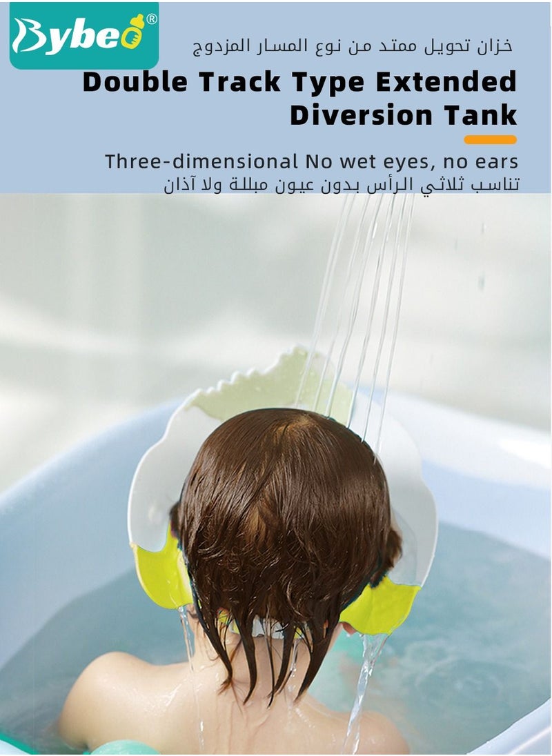 بيبو - 3 قطع من أساسيات غسل الشعر تتضمن من غطاء استحمام للأطفال من السيليكون قابل للتعديل + كوب شامبو وغسيل الشعر وحوض استحمام للأطفال + فرشاة استحمام وشامبو لفروة الرأس للأطفال الصغار - Image 1