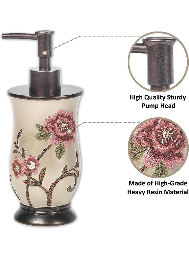 Popular Bath Soap DispenserLotion Pump Larrisa Collection Rose Design  Brown - Image 5