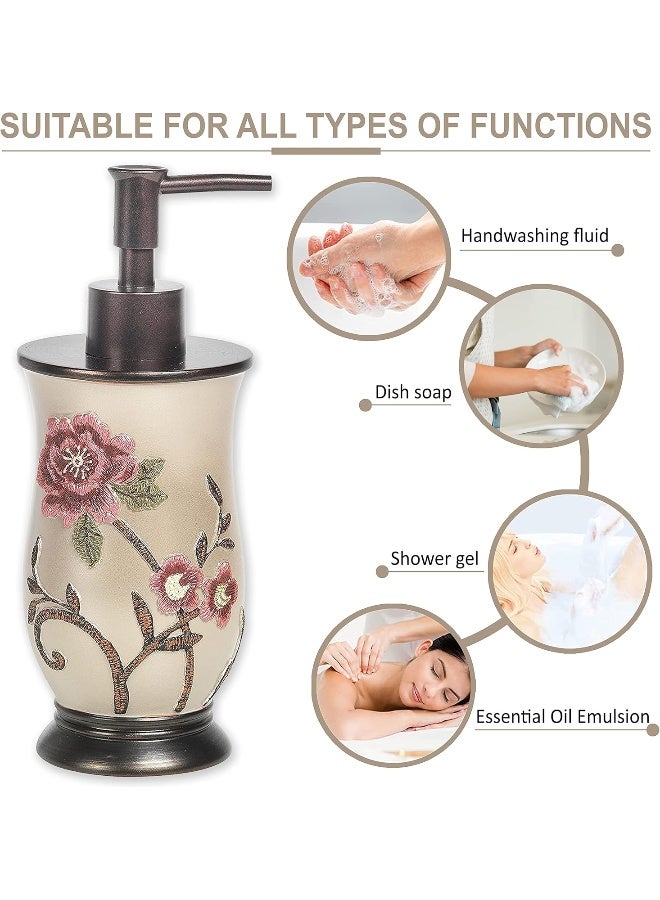 Popular Bath Soap DispenserLotion Pump Larrisa Collection Rose Design  Brown - Image 4