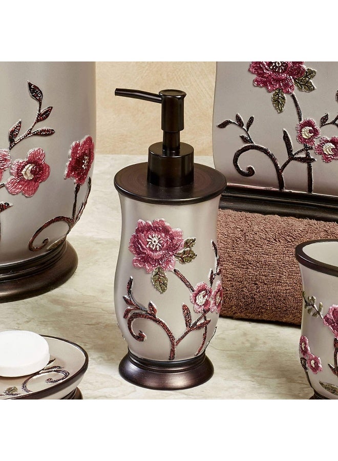 Popular Bath Soap DispenserLotion Pump Larrisa Collection Rose Design  Brown - Image 2