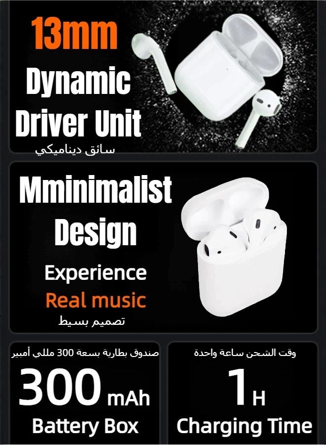 ريماكس سماعات أذن لاسلكية حقيقية PD-BT260، موسيقى ستيريو، مكالمات، سماعة ألعاب، بلوتوث 5.4، تصميم مريح، عمر بطارية طويل، شحن سريع، صغيرة الحجم وسهلة الحمل، متوافقة مع أجهزة أندرويد/آيفون/آي أو إس، لون أبيض - Image 4