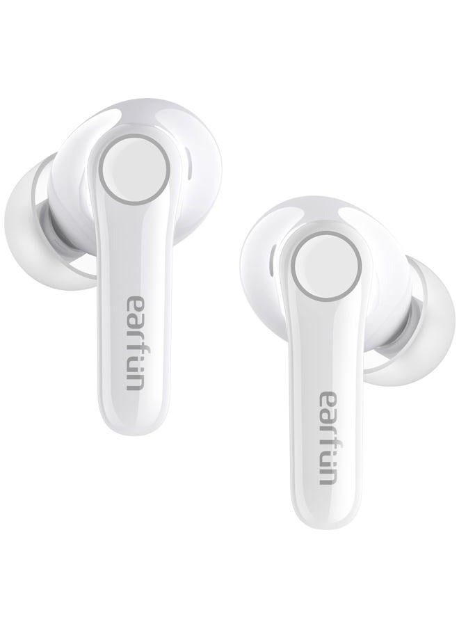 EarFun Air Pro 4 Hybrid Adaptive Noise Canceling Wireless Earbuds Bluetooth, 2024 VGP Goal Award, Qualcomm Snapdragon Sound, aptX™ Lossless, 6 Mics AI CVC Call, LDAC Hi-Res Audio, 52H,Glossy White - Image 1