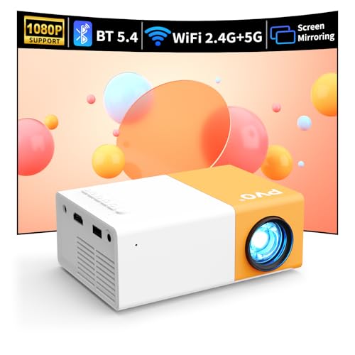 PVO Mini Projector WiFi Portable Movie Projector 1080P Phone Screen Can Be Mirrored to Video Projectors via WiFi Compatible with SmartphoneTabletLaptopTV StickPSTypeCUSB Drive - Image 1
