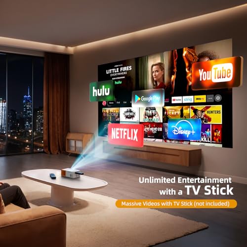 PVO Mini Projector WiFi Portable Movie Projector 1080P Phone Screen Can Be Mirrored to Video Projectors via WiFi Compatible with SmartphoneTabletLaptopTV StickPSTypeCUSB Drive - Image 3