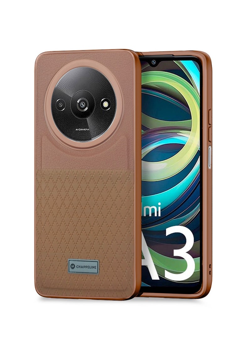 CHAPPELINE Silicone Pattern Case Cover For Xiaomi Redmi A3 Brown - Image 1