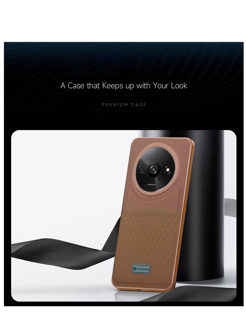 CHAPPELINE Silicone Pattern Case Cover For Xiaomi Redmi A3 Brown - Image 3