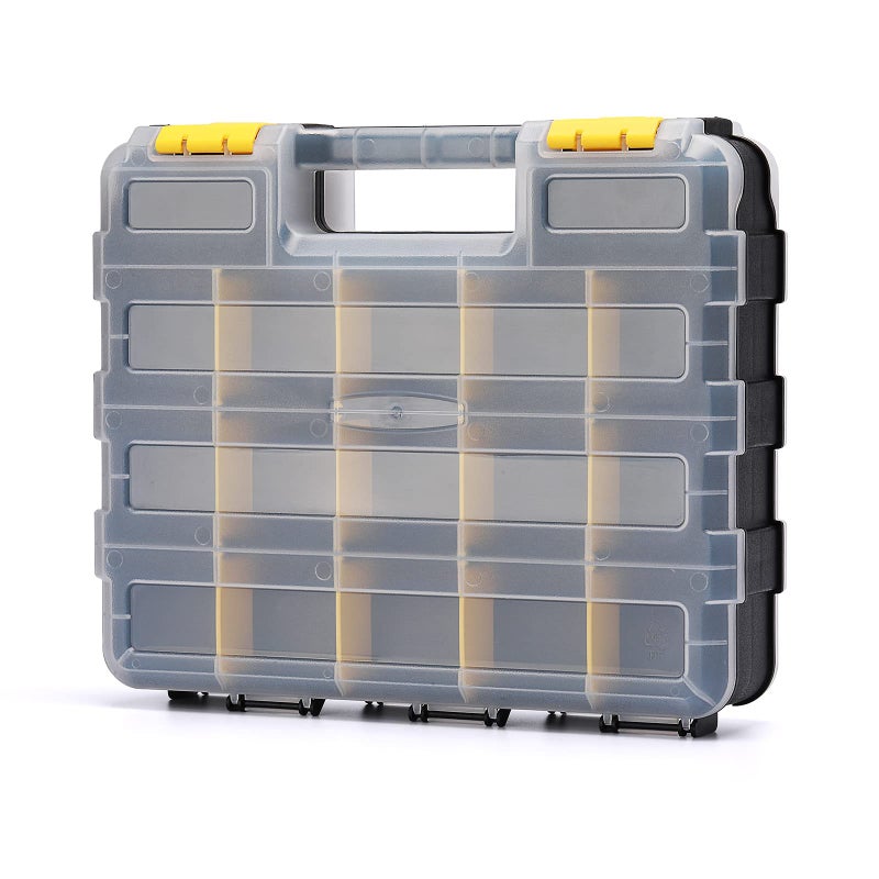 Mayouko Double Side Tools Organizer, Customizable Removable Plastic Dividers, Hardware Box Storage, Small Parts Organizer, 34-Compartment, Black/Yellow - Image 2