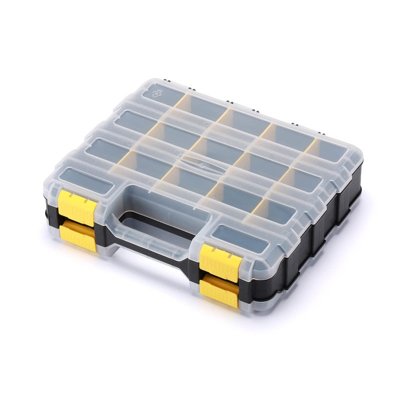 Mayouko Double Side Tools Organizer, Customizable Removable Plastic Dividers, Hardware Box Storage, Small Parts Organizer, 34-Compartment, Black/Yellow - Image 1