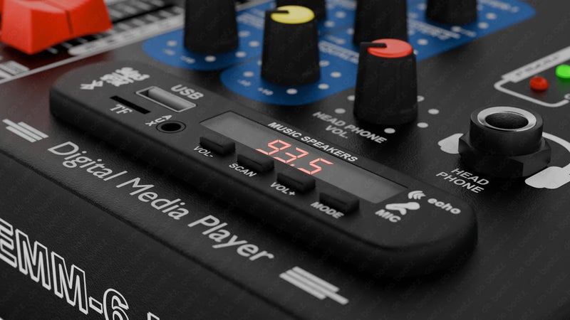 da.beatz. DaBeatz 6-Channel Stereo Echo DJ Sound Mixer with USB and Bluetooth for Parties, Stage Effects, Weddings, Diwali Giving Your Occasion an Impressive Output. (Black) - Image 4