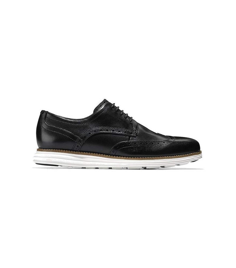 COLE HAAN حذاء كول هان الأصلي للرجال من نوع غراند شورت وينغ، جلد أسود/أبيض، 41.5 EU - Image 2