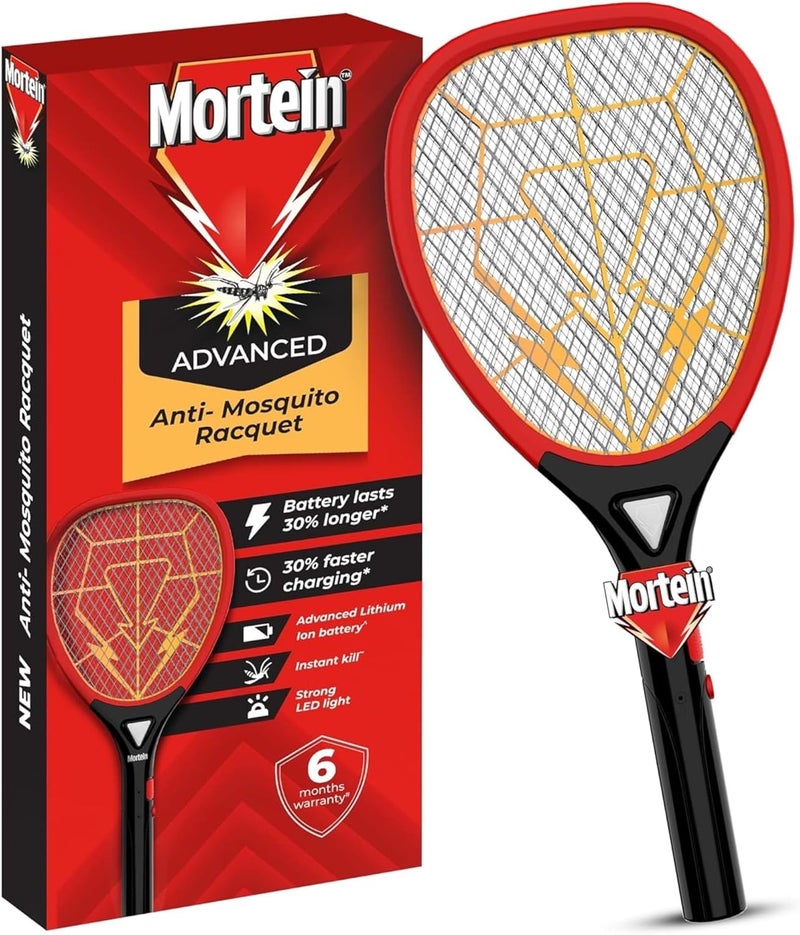 Mortein Advanced Anti-Mosquito Racquet | Mosquito Bat | Electric Fly Swatter | Mosquito Killer Racket | Bat to Hit Mosquito - Image 1