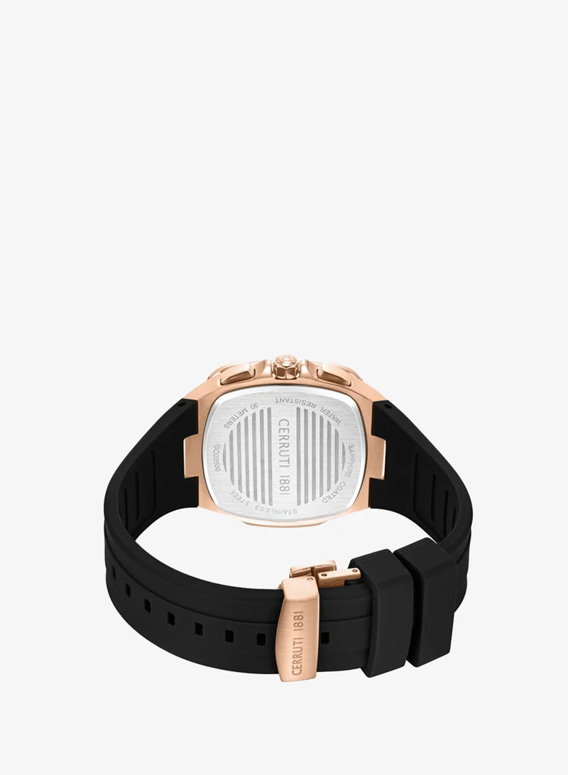 CERRUTI 1881 black Men's Casale Black Dial Silicone Strap Chronograph Watch for Men, 42mm for Men | Best Price UAE