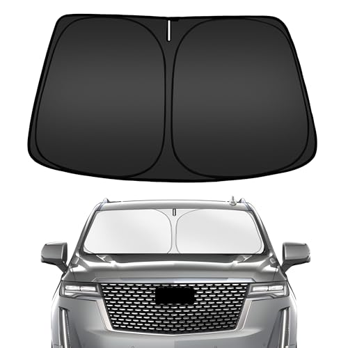 ARISMOTOR Windshield Sun Shade for Cadillac Escalade 2021-2025, Custom Fit Foldable Front Window Sunshade Sun Visor Protector, Block UV Rays Keep Your Car Cooler - Image 1