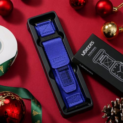 Nereides Compatible with Apple Watch Series 11 Band Series 10/9/8/7/6/5/4/SE/SE2/Ultra 3/2/1, Nylon Sports Strap with Woven Design for 49mm/46mm/45mm/44mm (L,Electric Blue) - Image 2