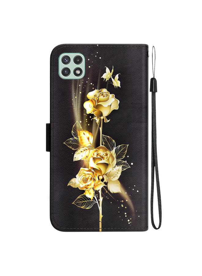 اس-توب جراب لهاتف Samsung Galaxy A22 5G مصنوع من الجلد برسومات ملونة وملمس كريستالي - Image 3