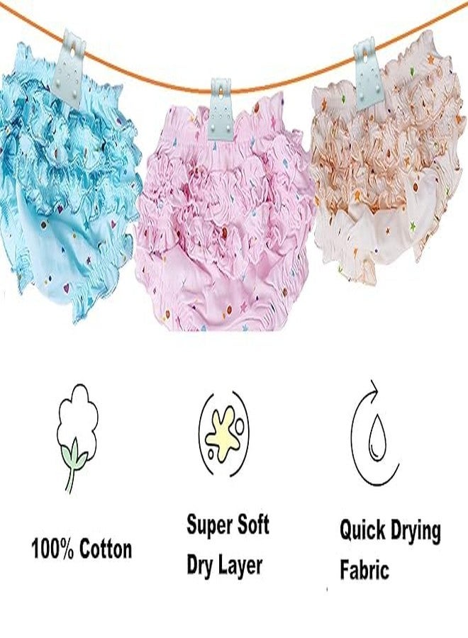 Lala Maneet - Cotton Fabric Multicolored Frill Panty for Baby Girl | Inner Wear Drawer | Bloomer Underwear Brief Girl Frill Panty | Casual Nikker for Baby Girls -3-6 Months Pack of 6 - Image 2