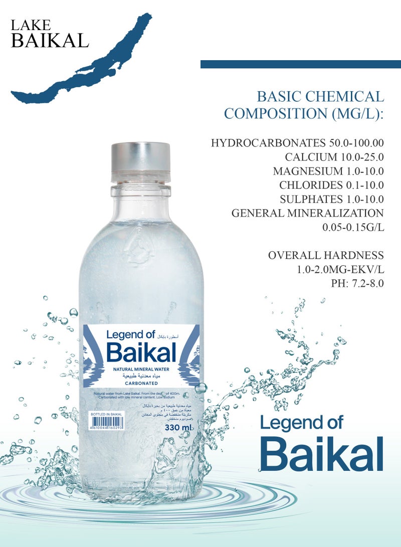 Legend of Baikal Natural Lake Water Sparkling 330 ml Glass 1 x 12  - Image 4
