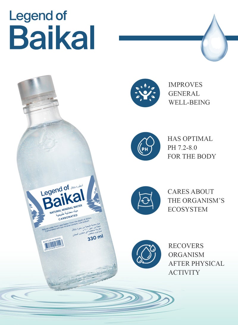 Legend of Baikal Natural Lake Water Sparkling 330 ml Glass 1 x 12  - Image 5