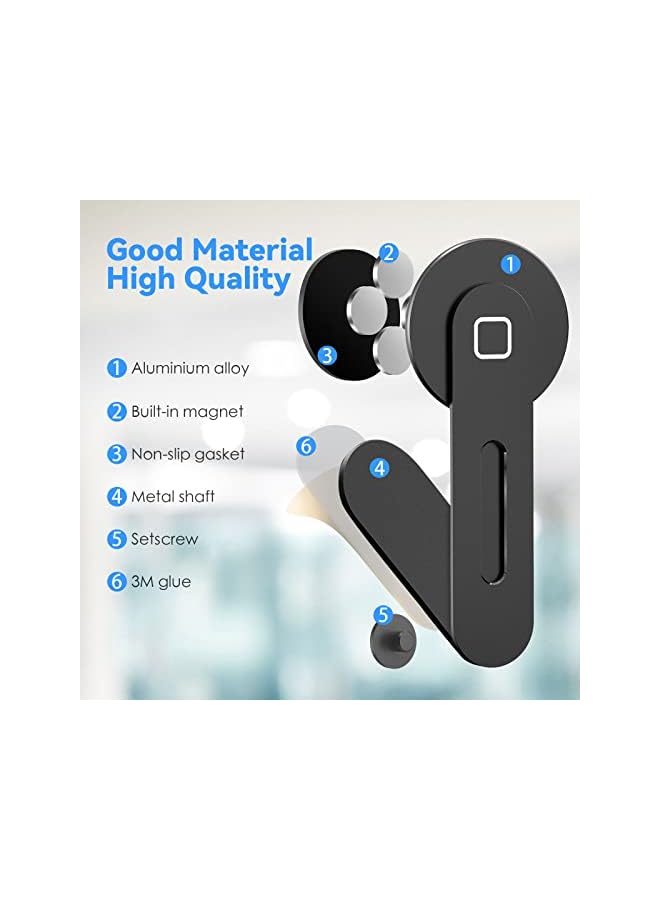 CloudValley حامل هاتف مغناطيسي للكمبيوتر المحمول مصمم لجهاز آيفون ١٤ / ١٣ / ١٢ سلسلة مغسيف، قابل للتعديل لتركيب الهاتف على جانب الشاشة، قاعدة توسيع الكمبيوتر القابلة للطي والنحيفة (أسود) - Image 1