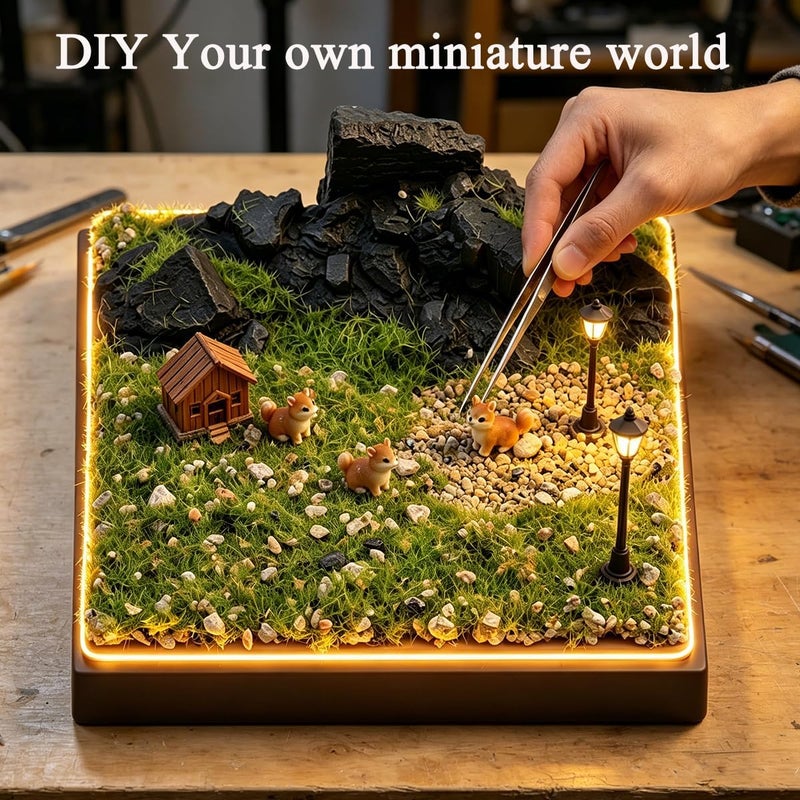 Fremego Wargaming Miniature Display Diorama Base for Diorama Supplies | Realistic Grass Terrain Stand Pre-Assembled Scene Display Platform for Miniature Figures Decoration Hobby Display DIY - Image 4