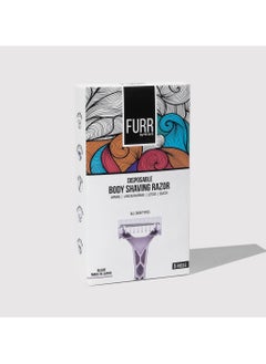 Furr Furr Disposable Body Razor, Equipped with Safety Guard & Anti-slip Grip, for all skin types, Made in Japan – 5 Razors  - Image 2