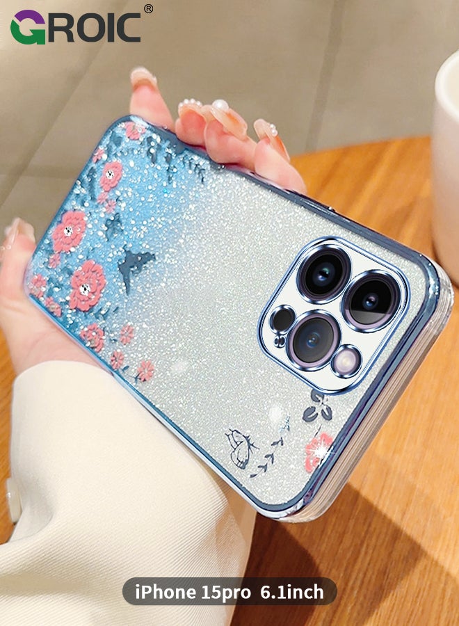 GROIC For iPhone 15 Pro Case,Slim Thin Shinny Sparkly Soft TPU Shockproof Protective Phone Cover,Gradient Glitter Shockproof Non-Slip Bumper Protective Shell for iPhone 15 Pro 6.1 Inch - Image 1