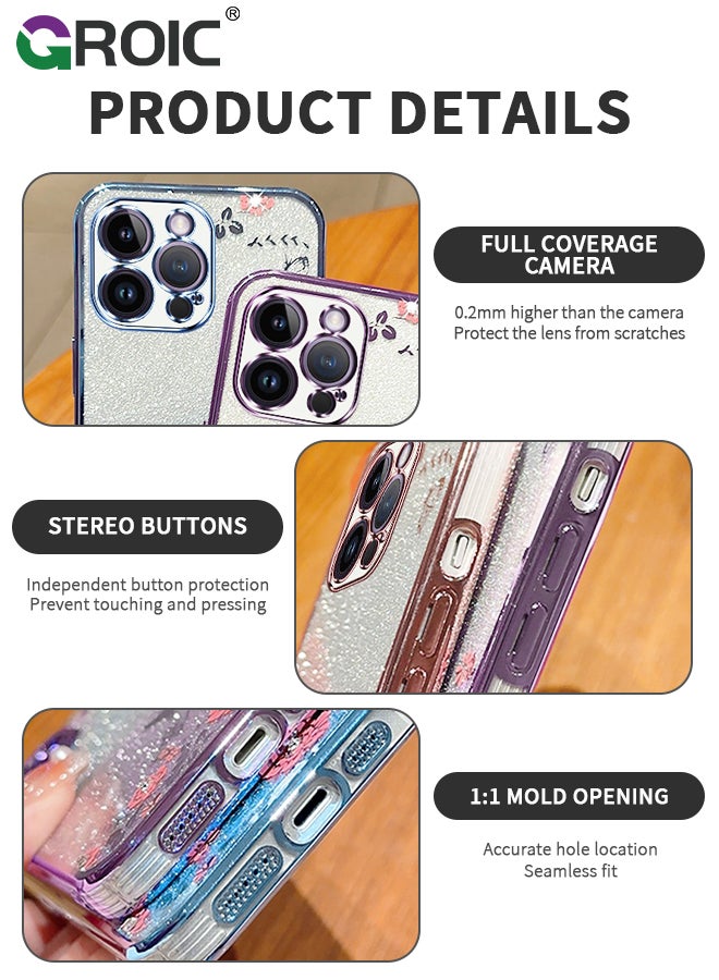 GROIC For iPhone 15 Pro Case,Slim Thin Shinny Sparkly Soft TPU Shockproof Protective Phone Cover,Gradient Glitter Shockproof Non-Slip Bumper Protective Shell for iPhone 15 Pro 6.1 Inch - Image 3