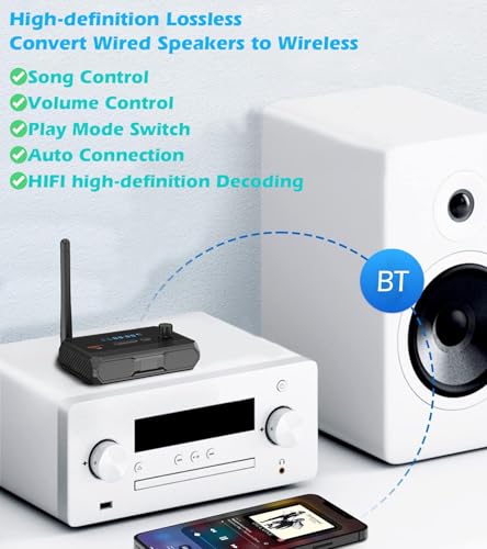 KAIY Bluetooth 5.3 Receiver for Home Stereo, Optical Low Latency & HD Music Audio Bluetooth to RCA Adapter for Stereo/Speakers/Wired Speakers/Home Audio Music Streaming Stereo System, Support AUX/USB - Image 4
